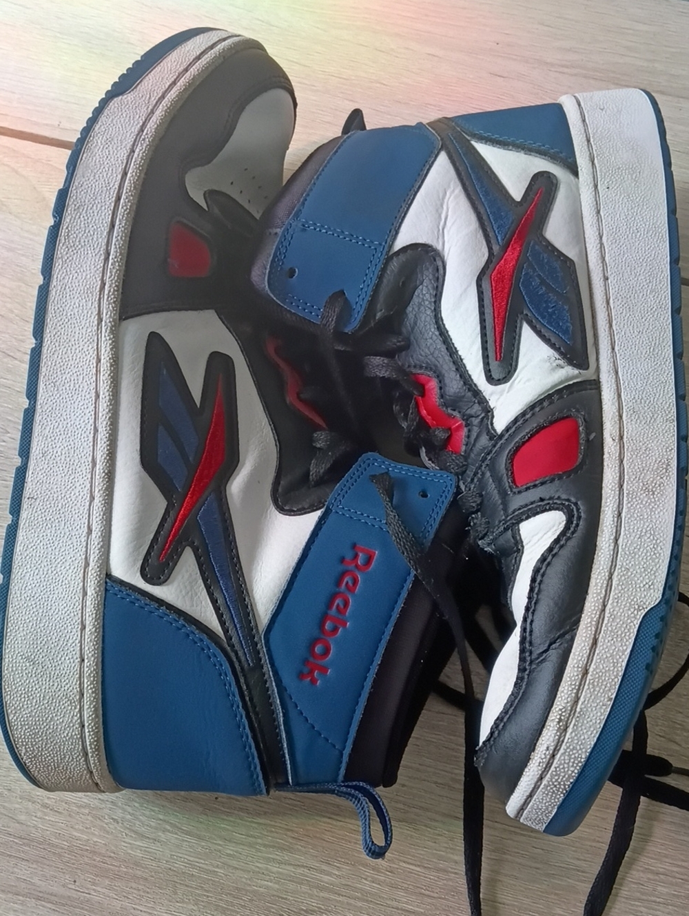 Reebok Blue, White, Black & Red High-Top Sneakers